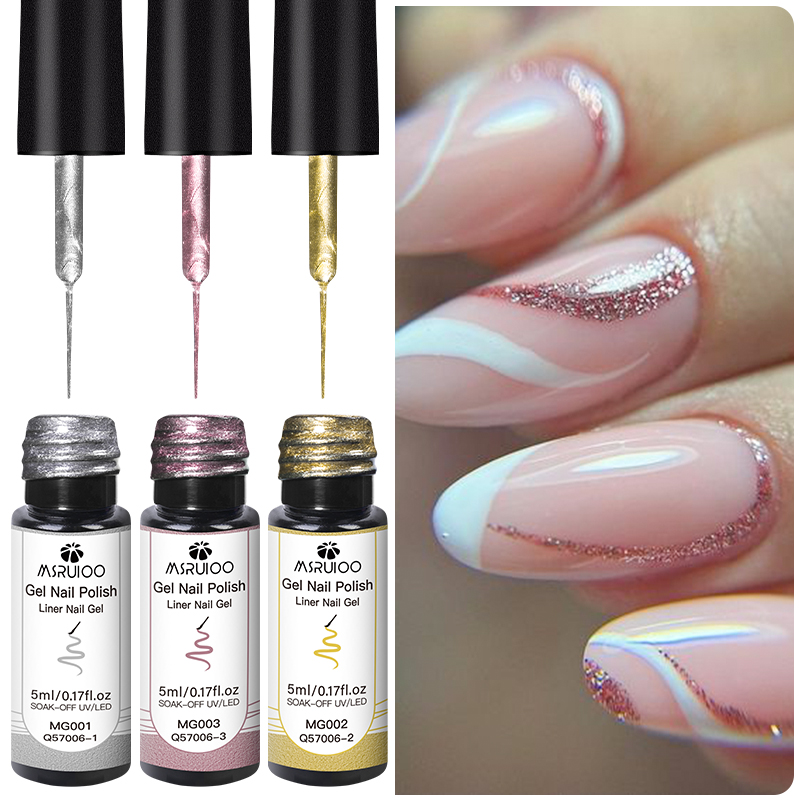 Nail Art Chrome - 3PCS/Set 5ml Metallic Gel Liner Nail