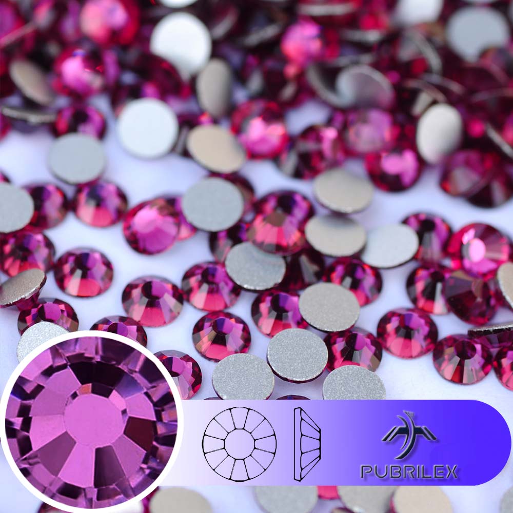 Nail Art Fuchsia - Fuchsia SS3-SS30 Glass Rhinestones Crystal Flatback