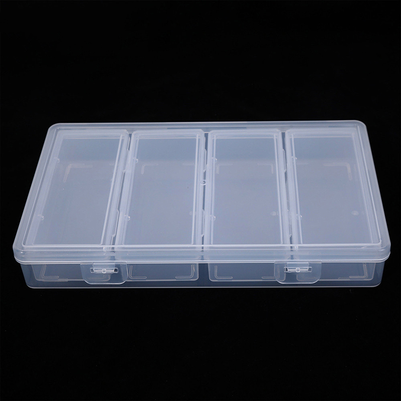 Nail Extension Form - 4 Grid Independent Storage Box Transparent