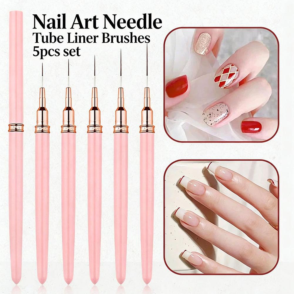 5PCS Nail Art Liner Brush Set  - Nail Gel Polish Set 评论和价格