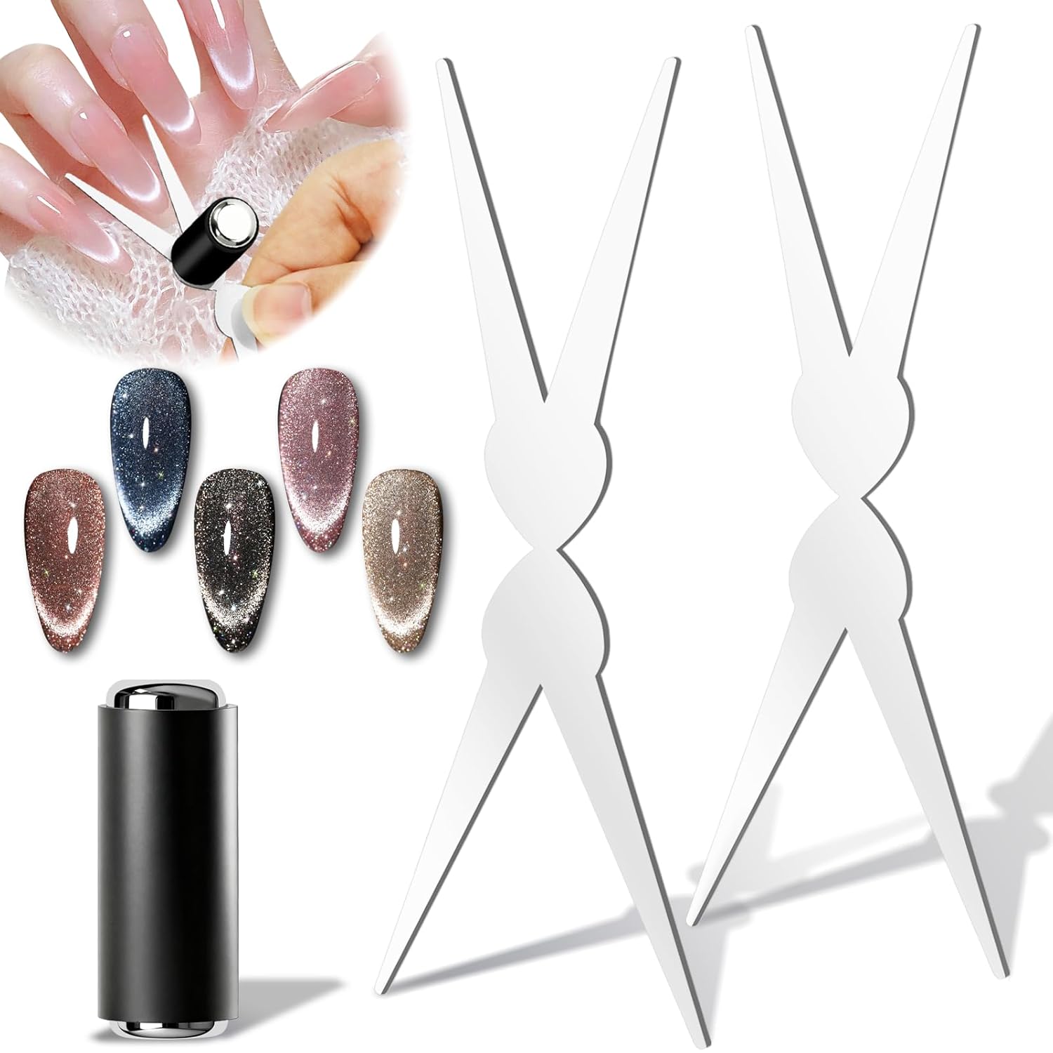 3D Cat Eye Magnet Double Heade - Nail Gel Polish Set 评论和价格