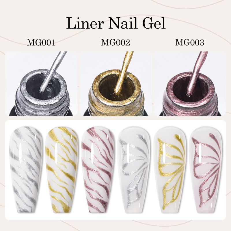 3PCS/Set 5ml Metallic Gel Line - Nail Art Chrome 评论和价格