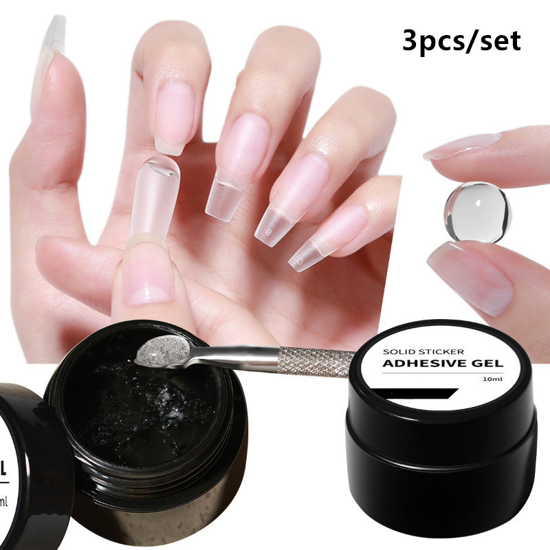 3pcs/set Solid Nail Tips Gel S - Nail Gel Polish Set 评论和价格