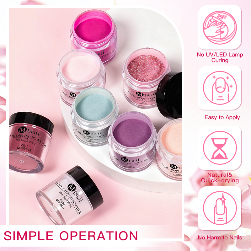 10PCS/Set Dip Nails Powder Kit - Nail Art Chrome 评论和价格