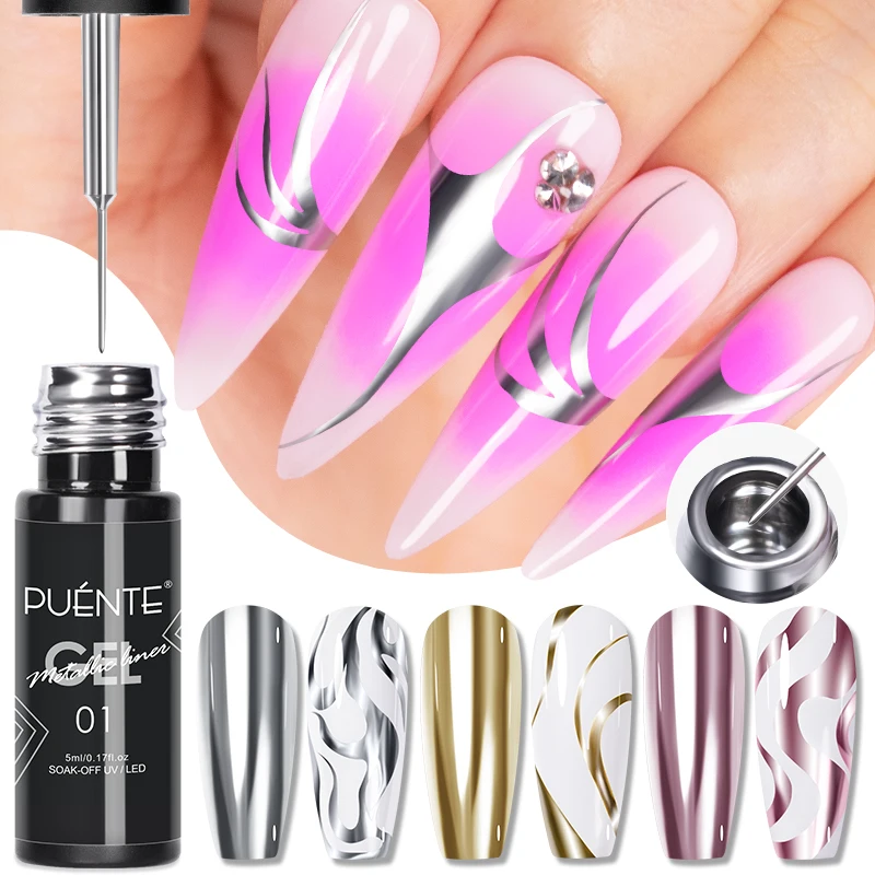 5ml Golden Silvery Metallic Pa - Nail Art Chrome 评论和价格