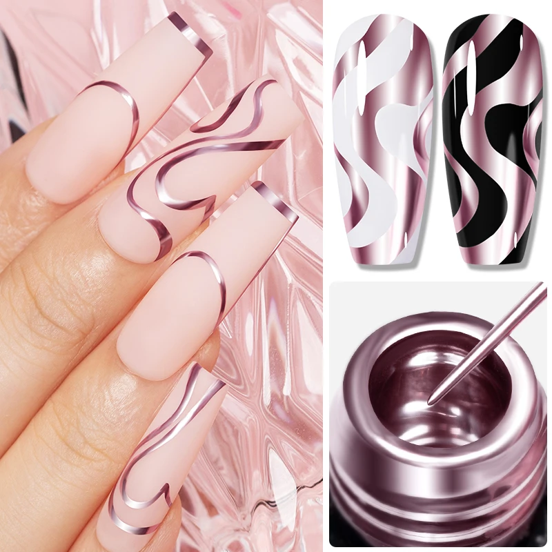 5ml Golden Silvery Metallic Pa - Nail Art Chrome 评论和价格