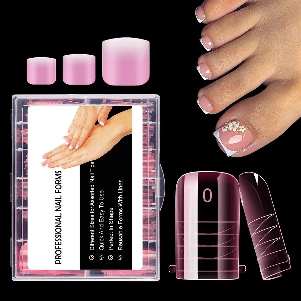 120pcs New Dual Forms Toe Nail - Nail Extension Form 评论和价格