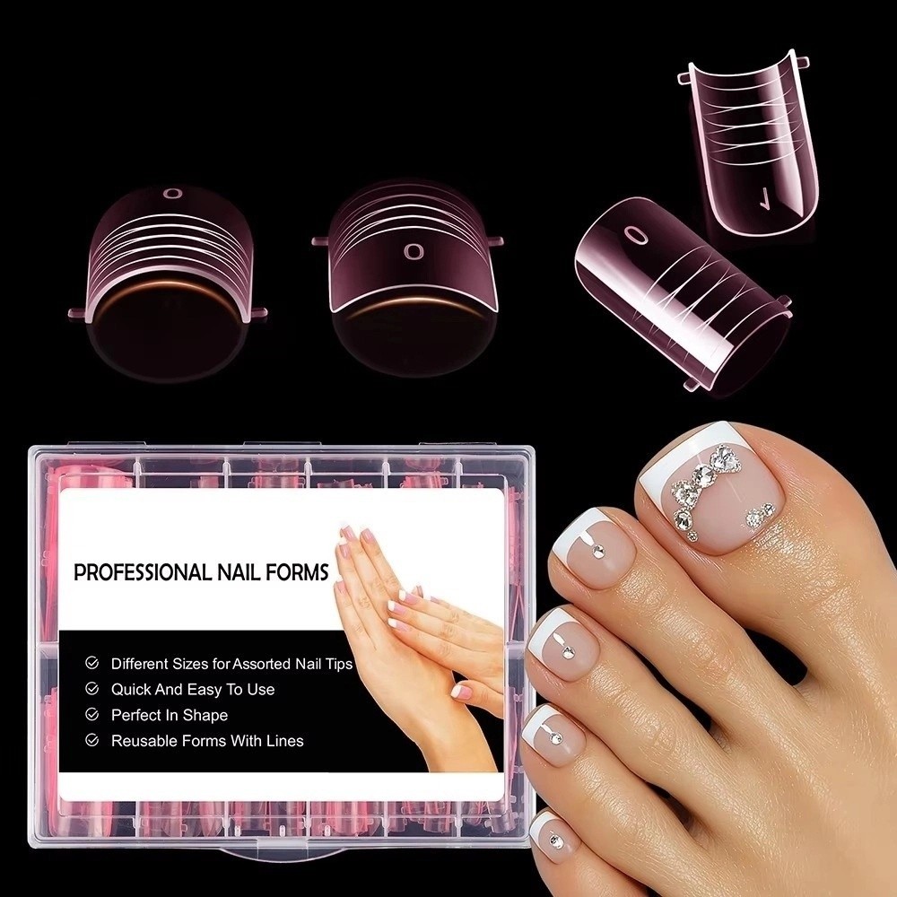 120pcs New Dual Forms Toe Nail - Nail Extension Form 评论和价格