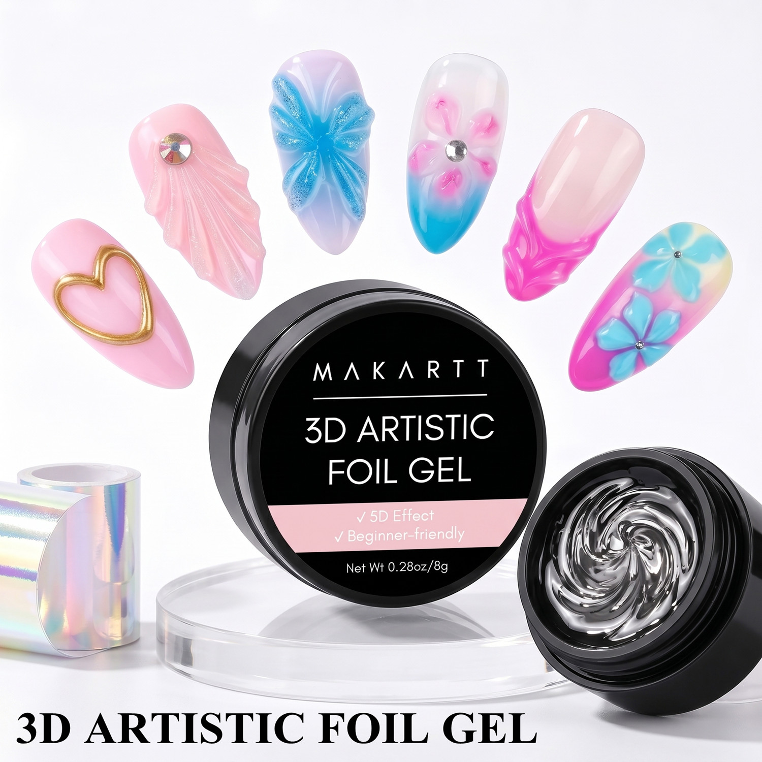 Makartt 3D Nail Gel 8ml Nail F - Nail Art Chrome 评论和价格
