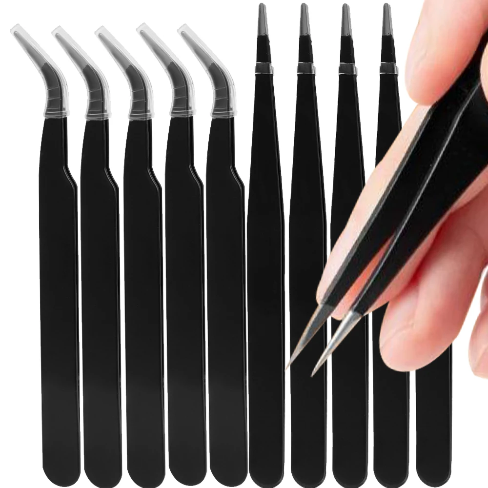 10PCS Curved Tip Eyelash Exten - Nail Extension Form 评论和价格