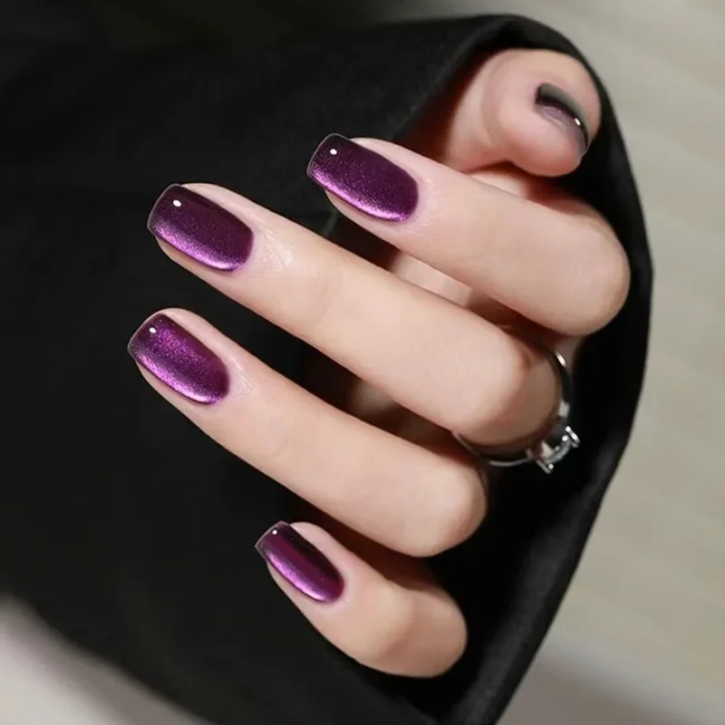 24 Pcs Fingernails Cat Eye Fak - Nail Art Pink Cat Eye 评论和价格