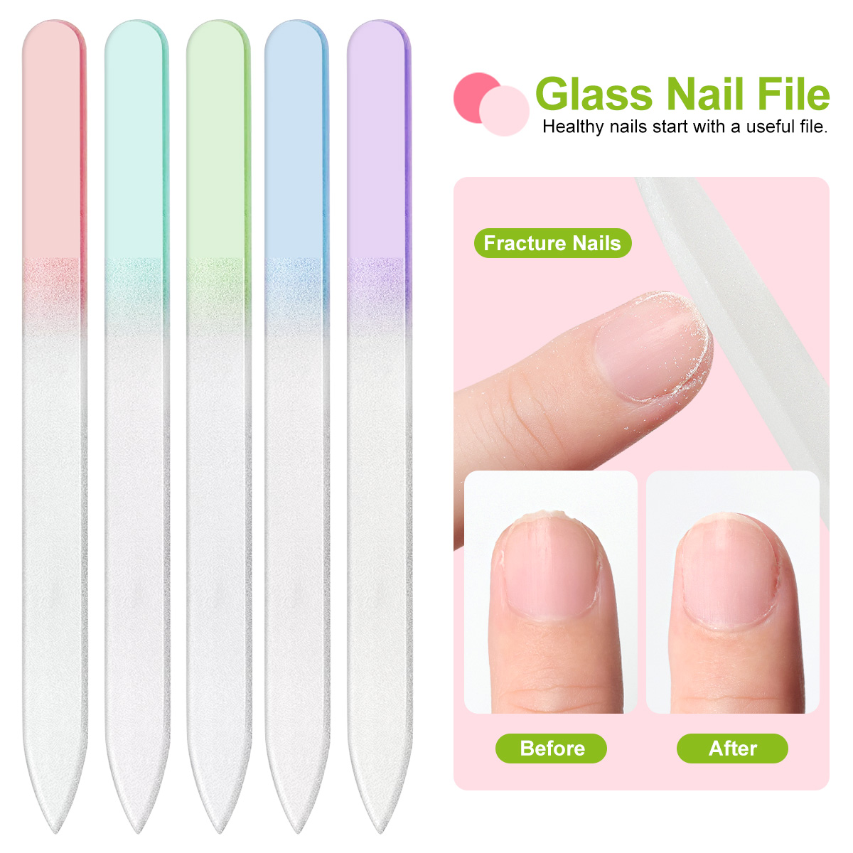Color Nano Glass Nail File Tra - Nail Art Glossy 评论和价格