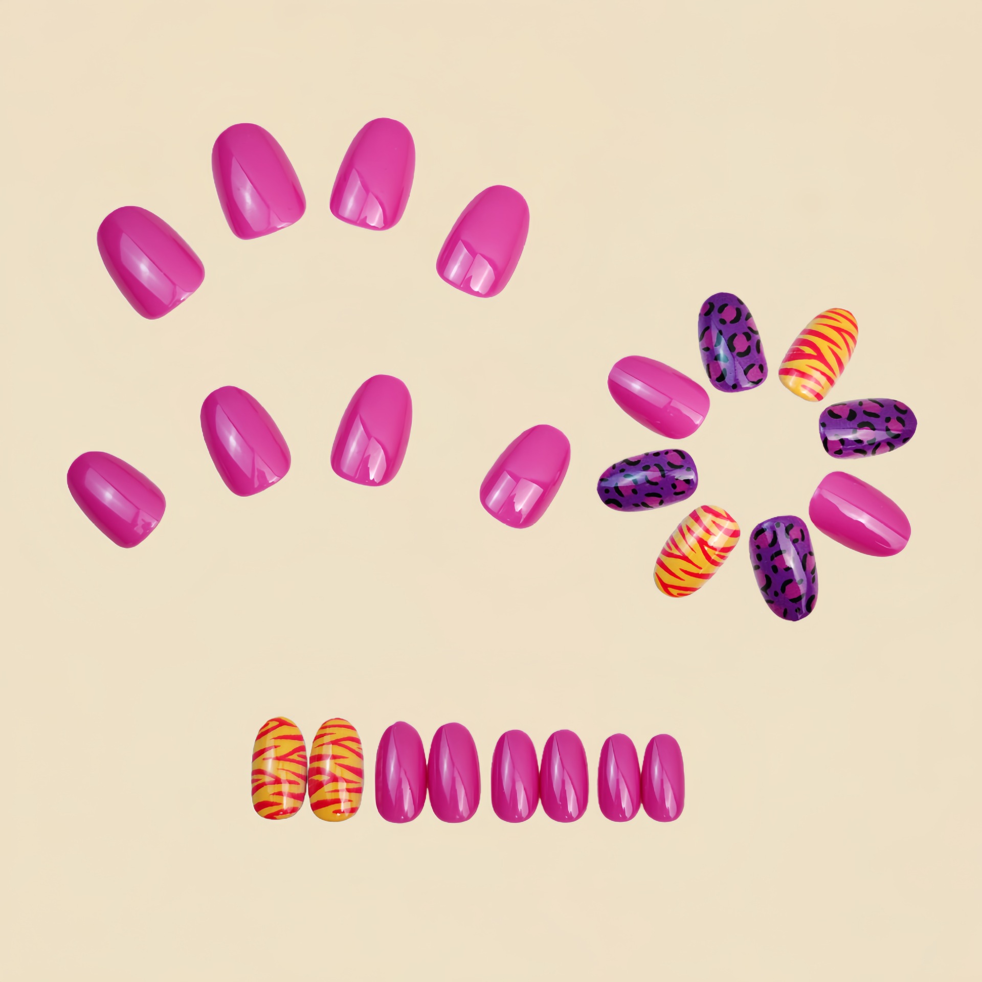 Short long fake nails for wome - Press On Nail Set 评论和价格