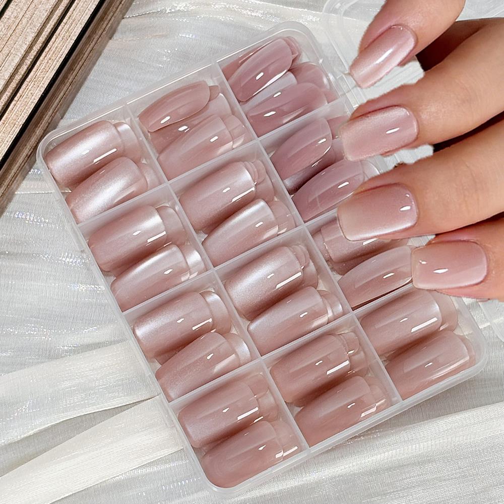 144Pc Glossy Nude Pink Cat's E - Nail Art Pink Cat Eye 评论和价格