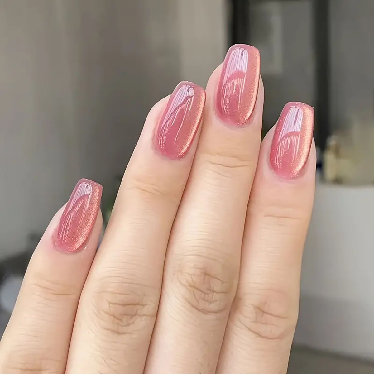 24pcs/30pcs short square balle - Nail Art Pink Cat Eye 评论和价格