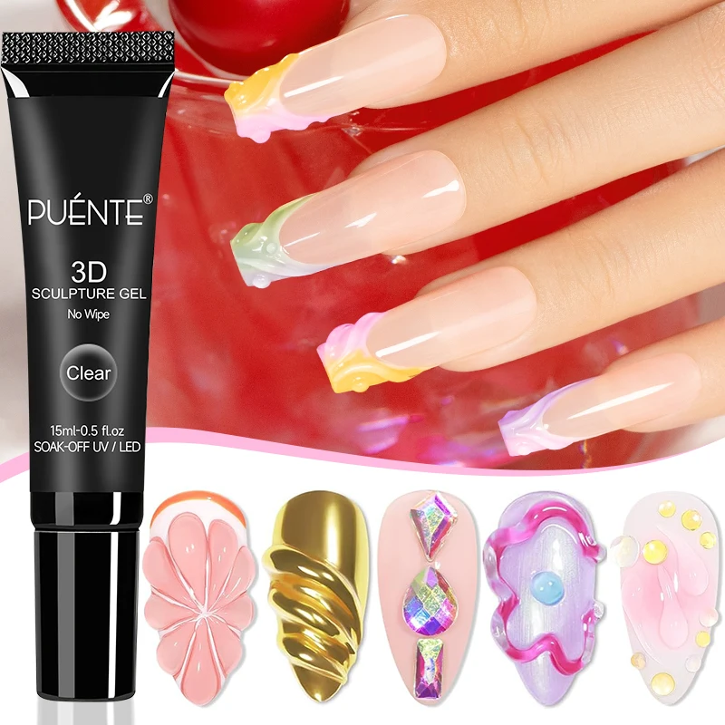 15ML Clear 3D No Wipe Sculptur - Nail Art Chrome 评论和价格