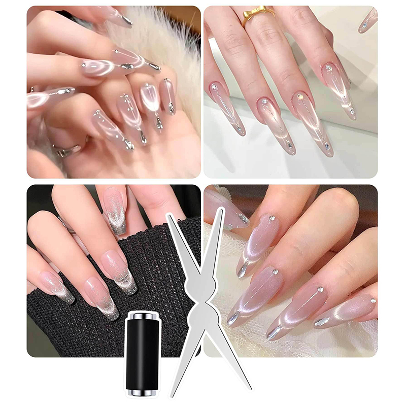 French Cat Eye Nail Magnet Dou - Nail Gel Polish Set 评论和价格