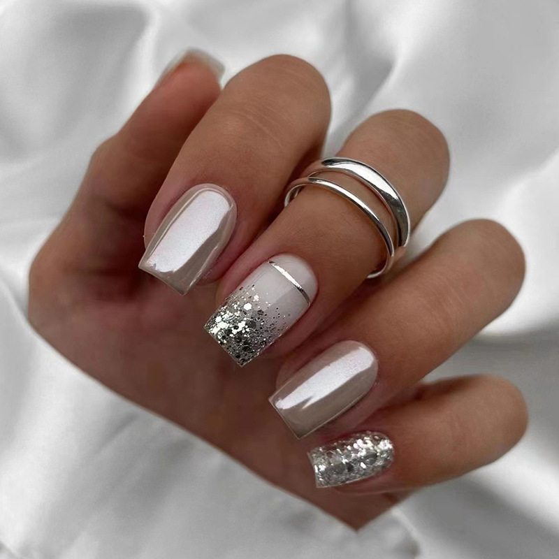 Short Square fake nails for wo - Press On Nail Set 评论和价格