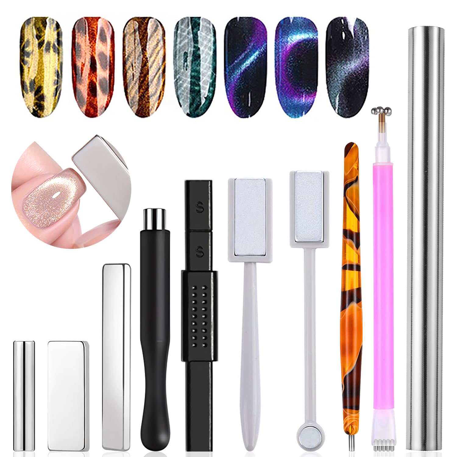 10Pcs Cat Eye Magnet Set Nail  - Nail Gel Polish Set 评论和价格