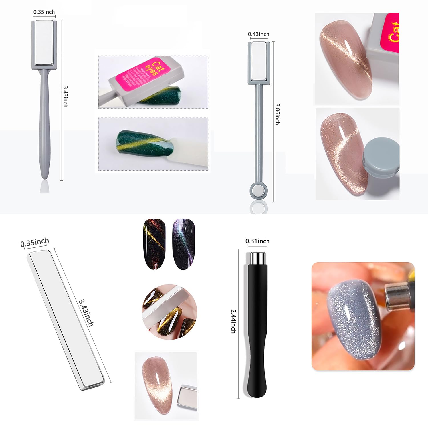 10Pcs Cat Eye Magnet Set Nail  - Nail Gel Polish Set 评论和价格