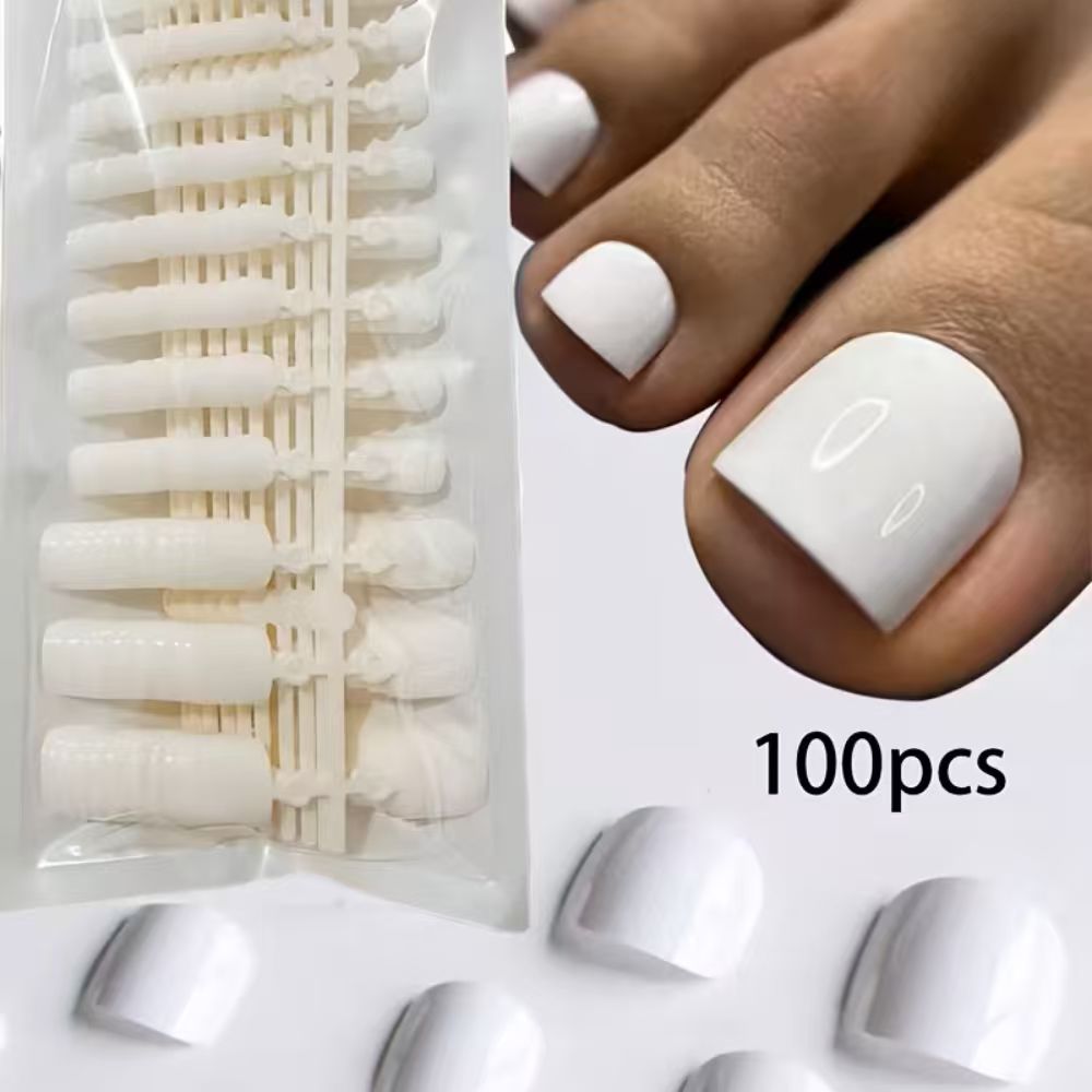 100pcs/Box French Tip Press-On - Press On Nail Set 评论和价格