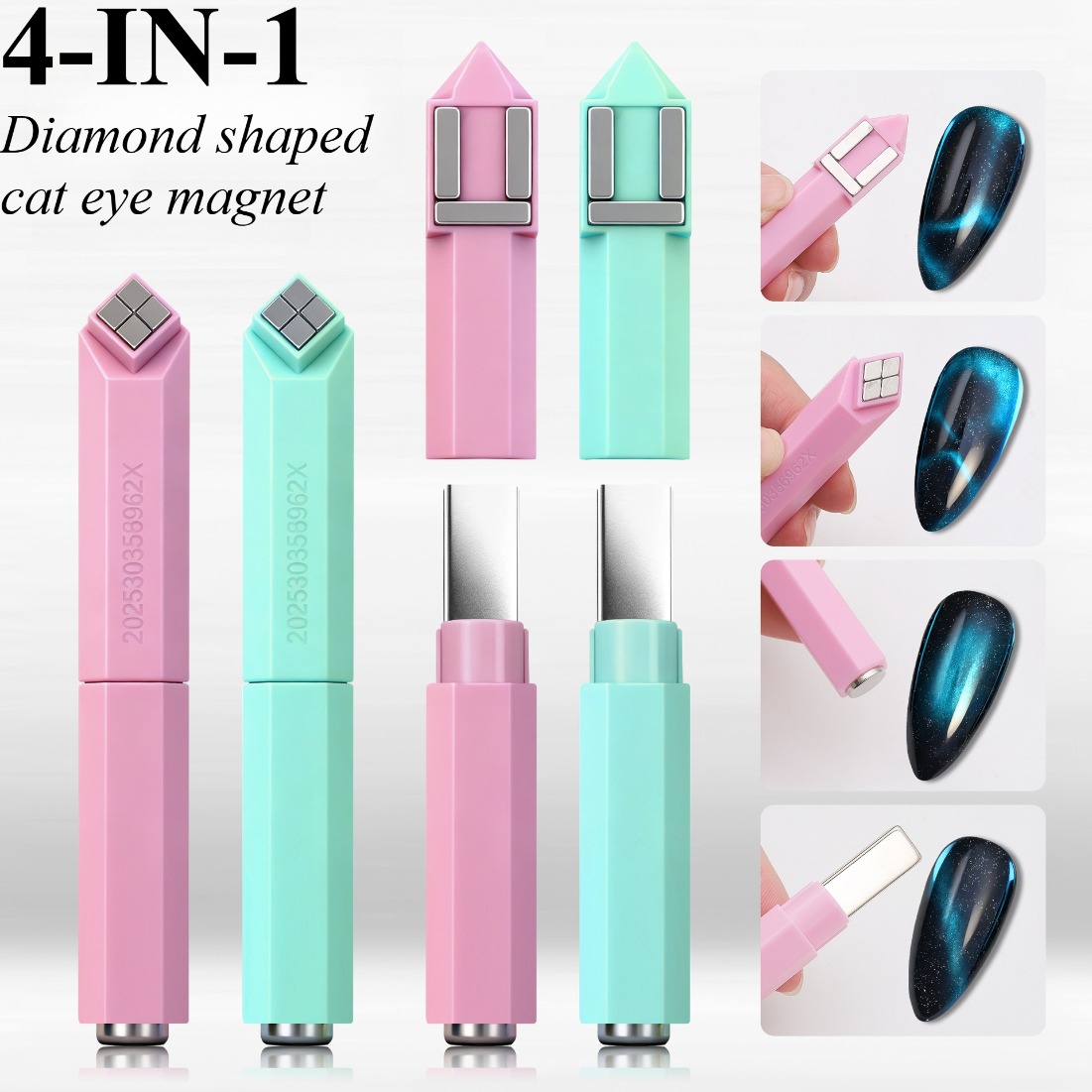 4-in-1 Diamond Shape Nail Magn - Nail Gel Polish Set 评论和价格