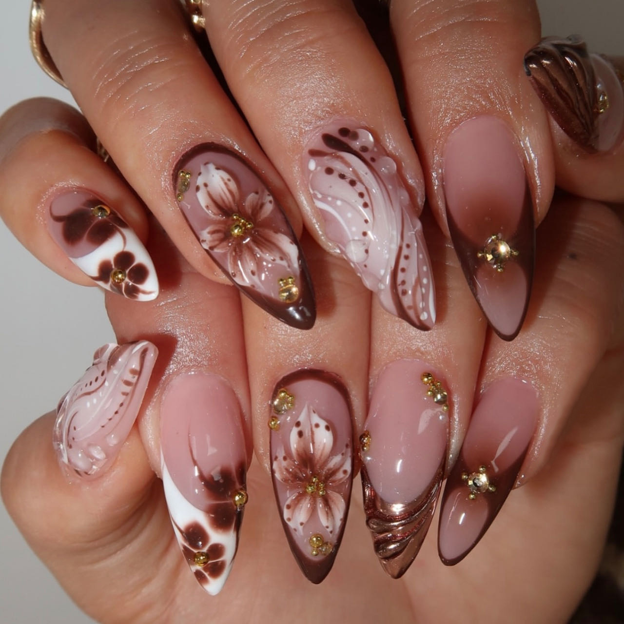 Medium fake nails for women gr - Press On Nail Set 评论和价格