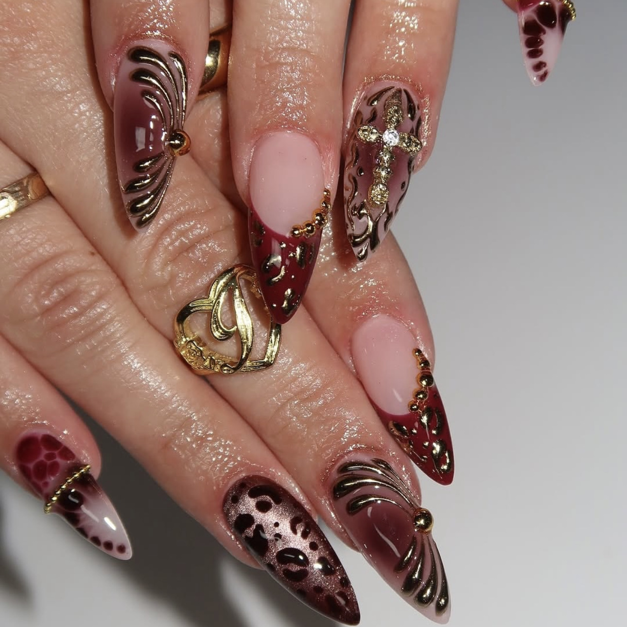 Medium fake nails for women gr - Press On Nail Set 评论和价格