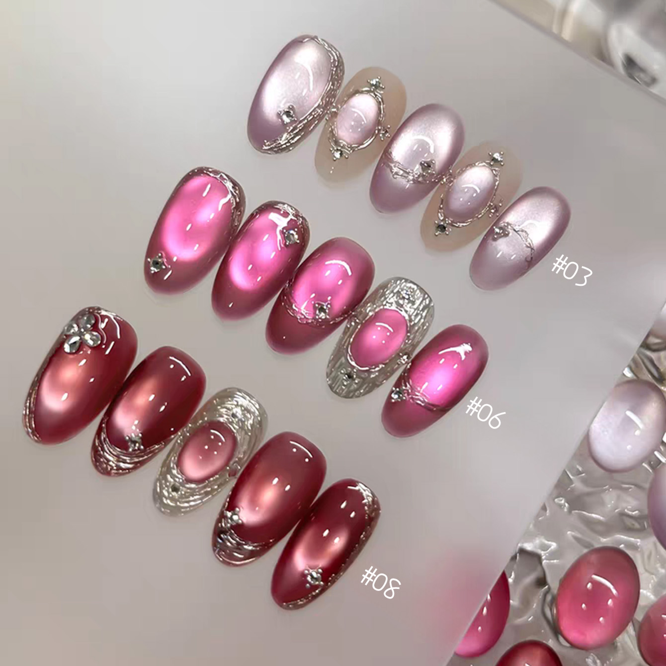 1pcs TC 2026 Summer Popular Ic - Nail Art Pink Cat Eye 评论和价格