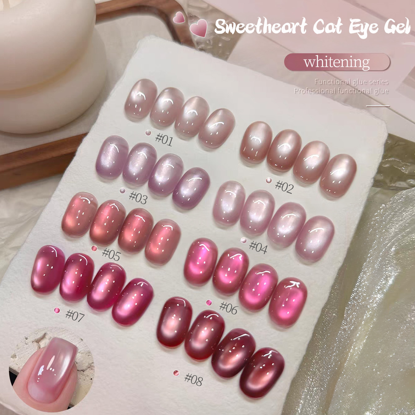 1pcs TC 2026 Summer Popular Ic - Nail Art Pink Cat Eye 评论和价格