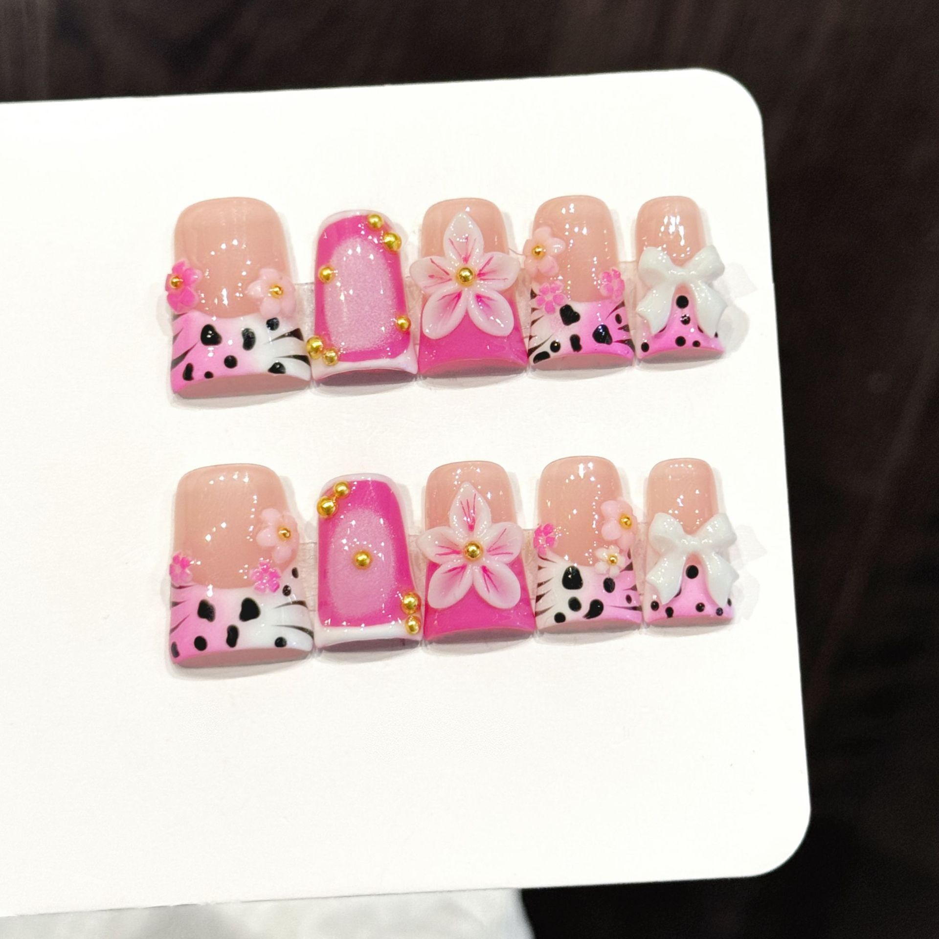 10pcs Ocean Style Fake Nails D - Press On Nail Set 评论和价格