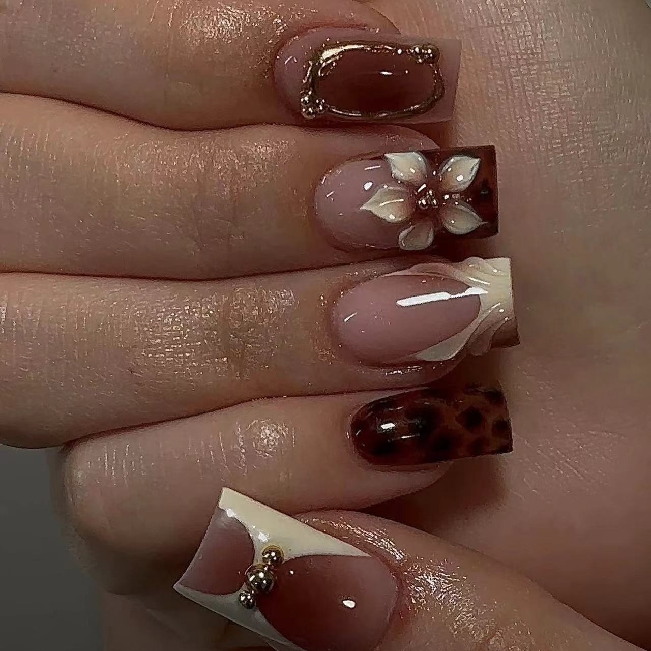 Short square fake nails for wo - Press On Nail Set 评论和价格