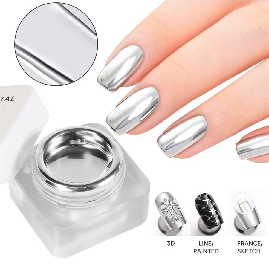 Mirror Metal Gel Nail Polish w - Nail Art Chrome 评论和价格