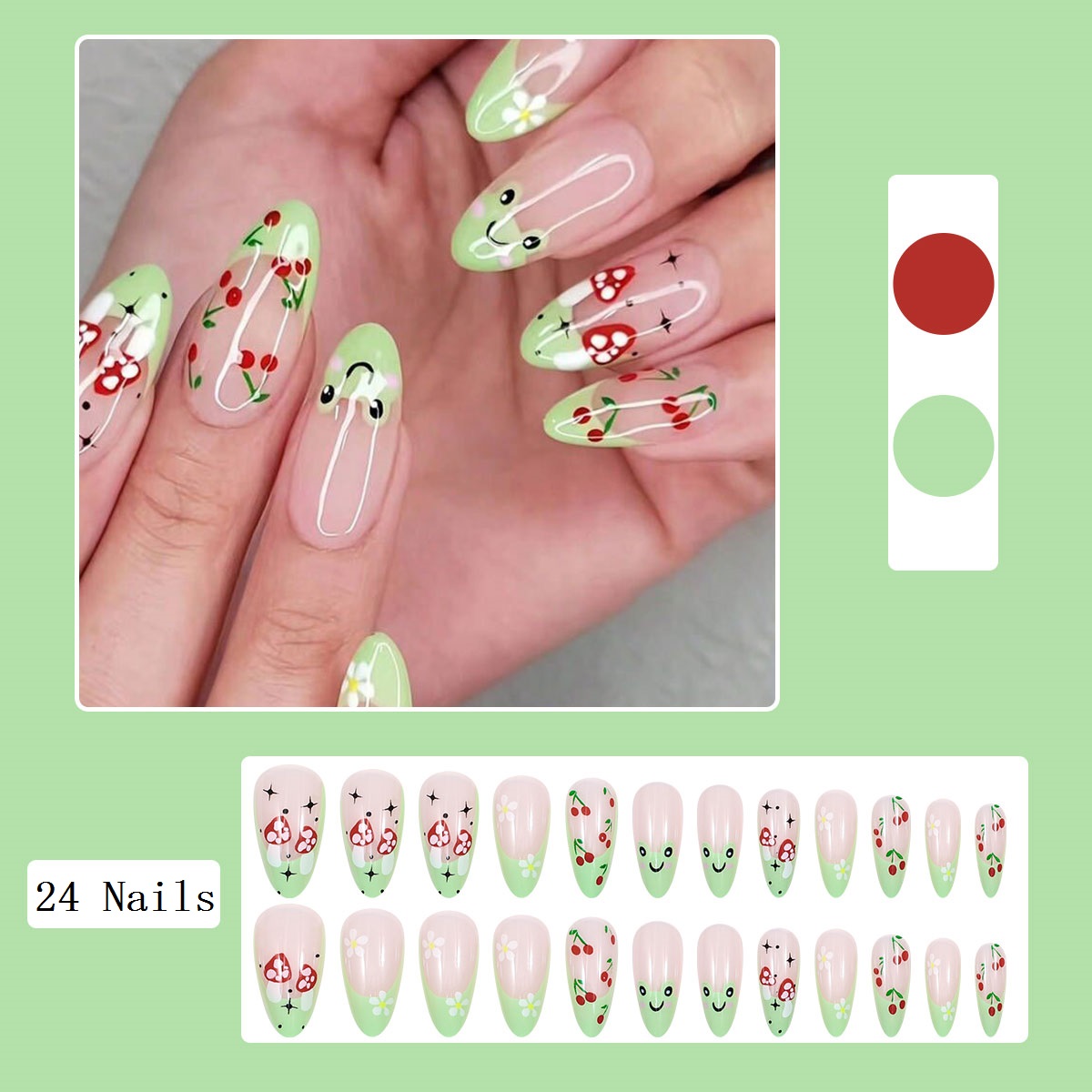 Lovely Cherry Press on Nails F - Press On Nail Set 评论和价格