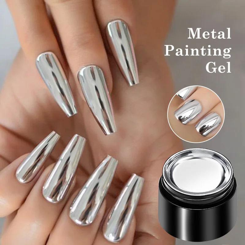 8ml Metallic Painting Gel Nail - Nail Art Chrome 评论和价格