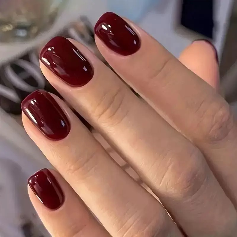 24Pcs Solid Color Press on Nai - Nail Art Glossy 评论和价格