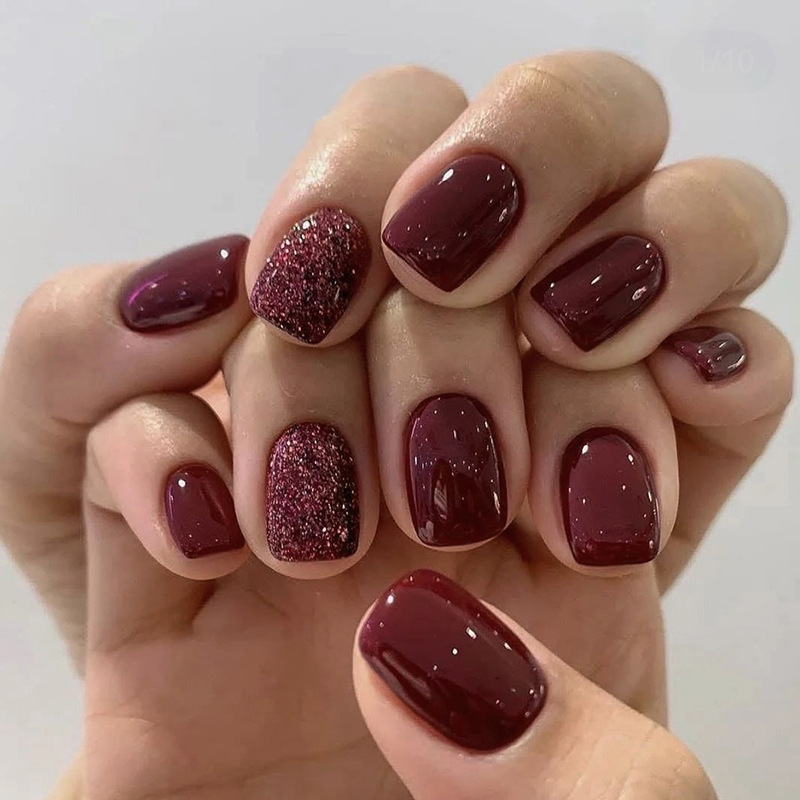 24Pcs Solid Color Press on Nai - Nail Art Glossy 评论和价格