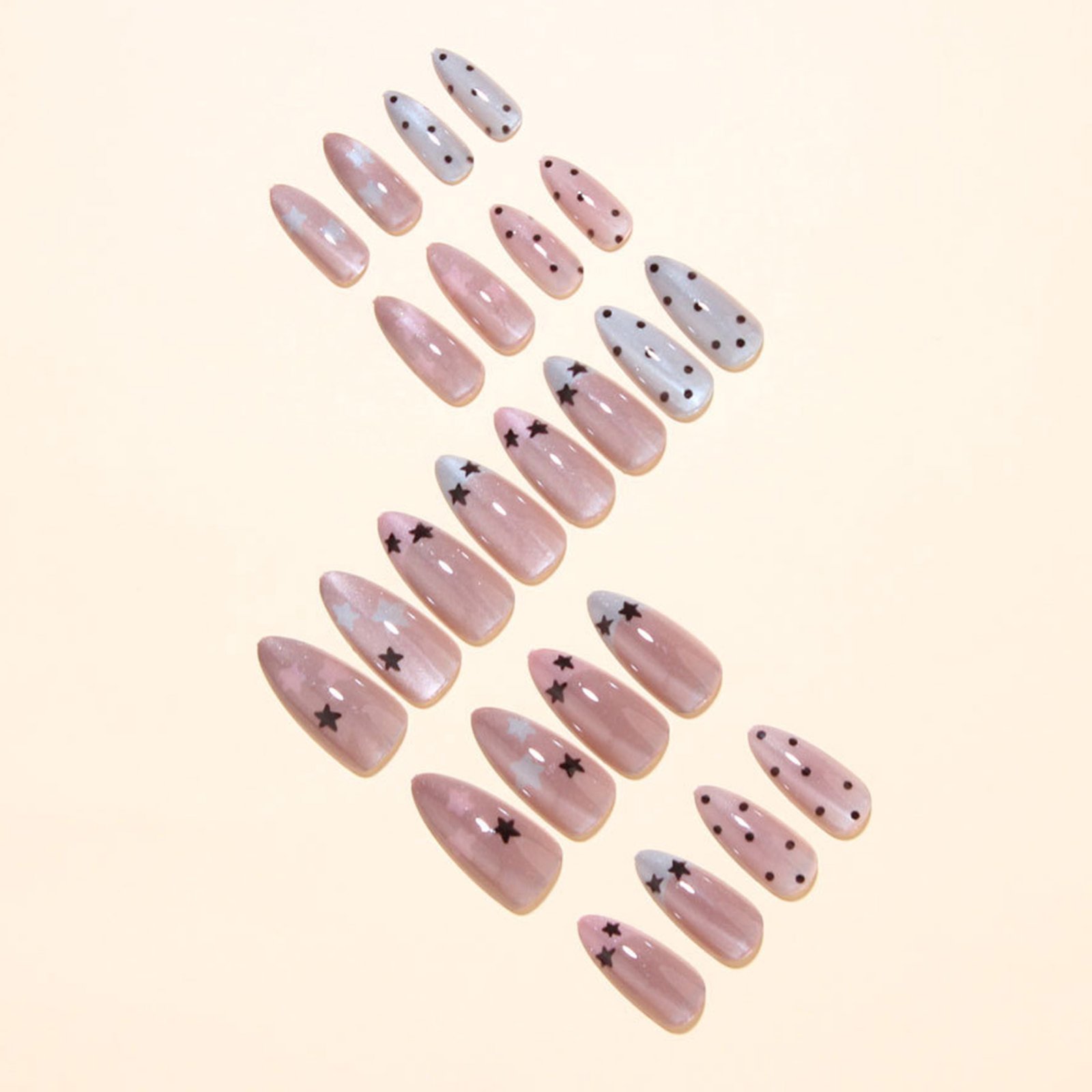 Nude Pink Almond Nails Press O - Nail Art Glossy 评论和价格