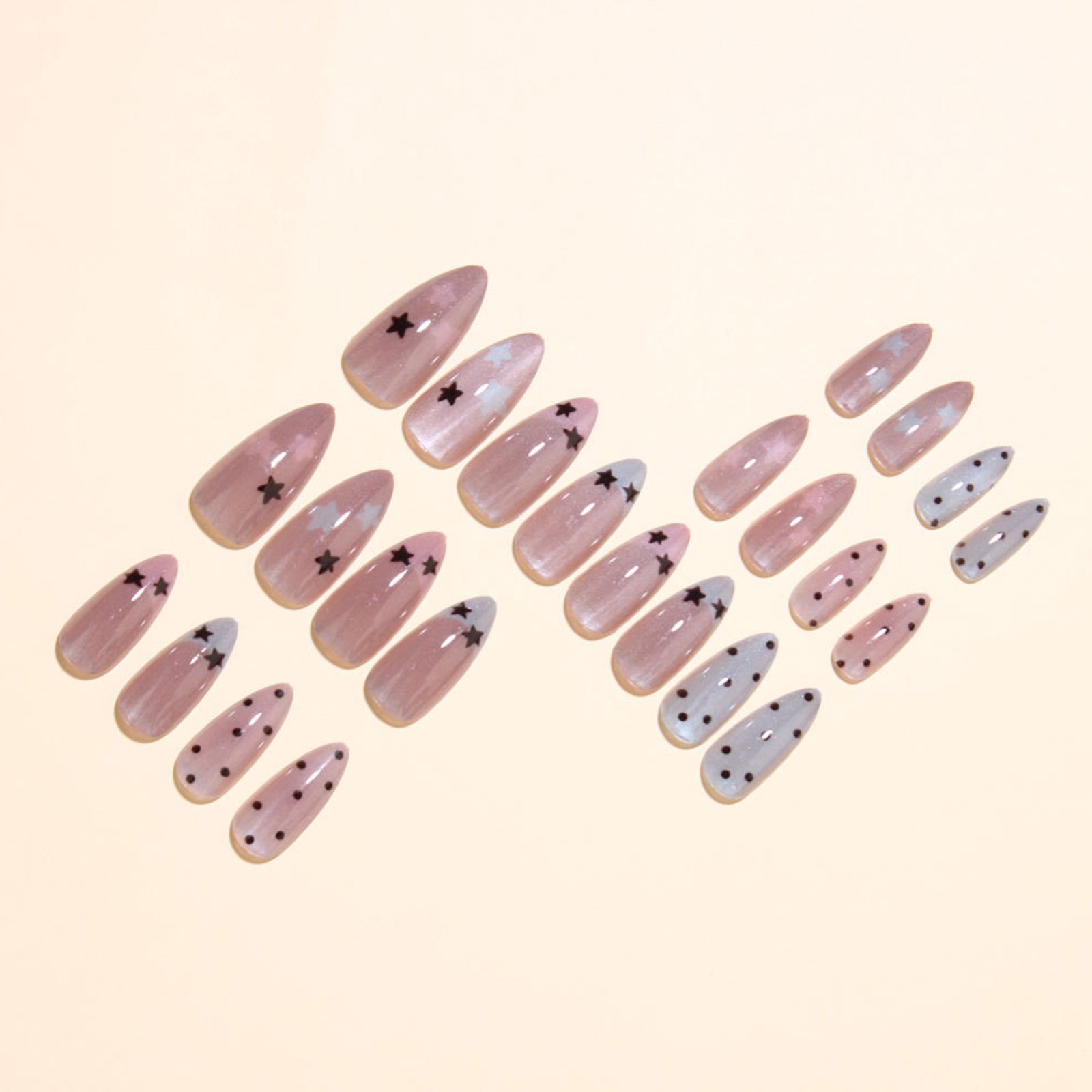 Nude Pink Almond Nails Press O - Nail Art Glossy 评论和价格